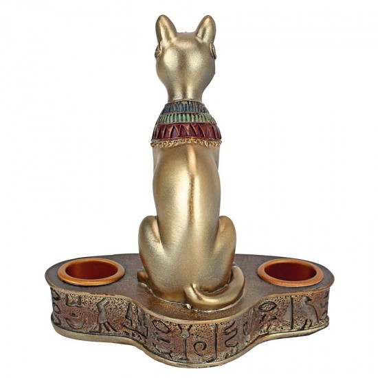 Design Toscano Altar Of The Goddess Bastet Candleholder