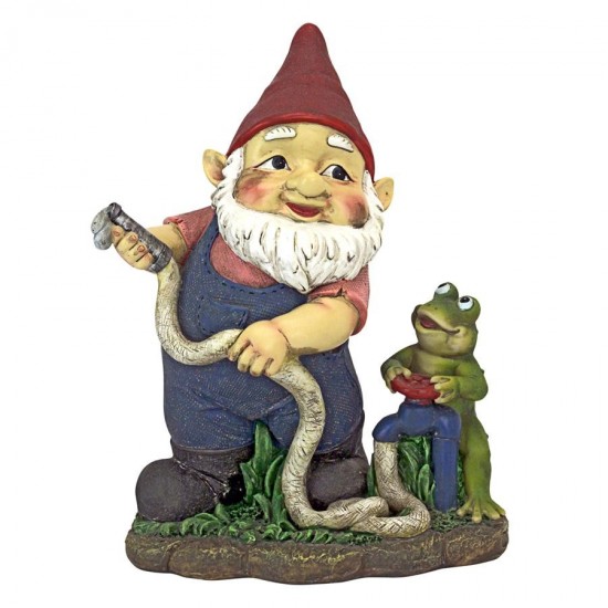 Design Toscano Firefighter Franz & Frog Gnome Statue