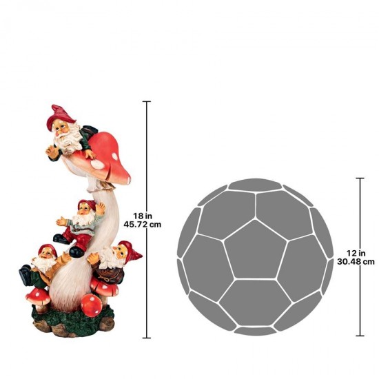 Design Toscano Topsy Turvy Garden Gnomes On Mushroom