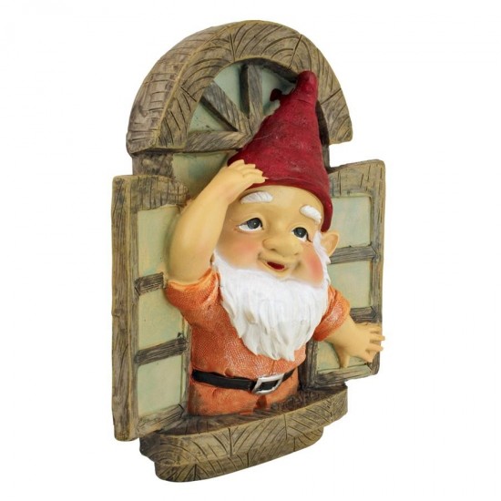 Design Toscano Window Gnome Tree Sculpture