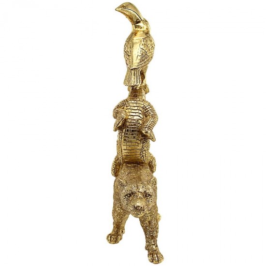 Design Toscano Exotic Trio Stacked Animal Statue