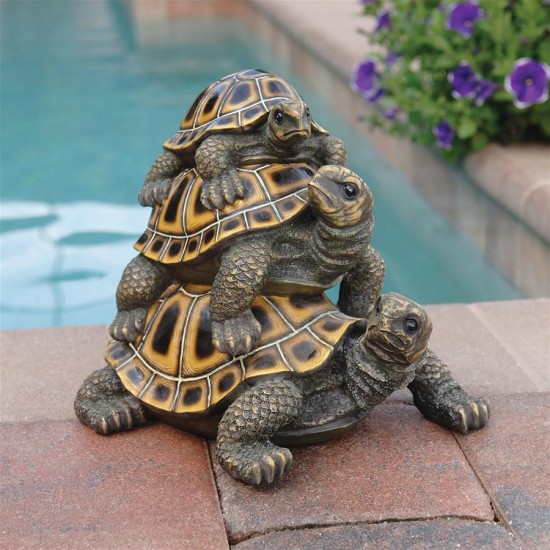 Design Toscano Medium Threes A Crowd Turtle Statue