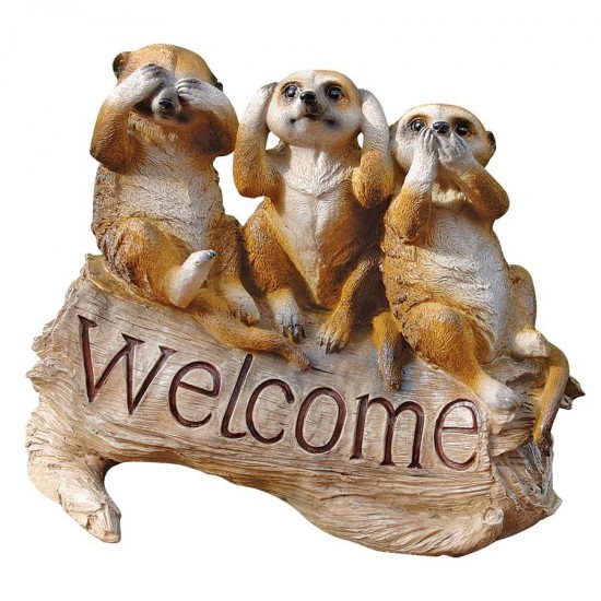 Design Toscano Meerkat Menagerie Welcome Sign