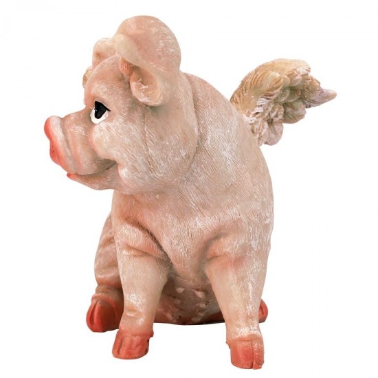 Design Toscano Flying Pig Statue Sitting