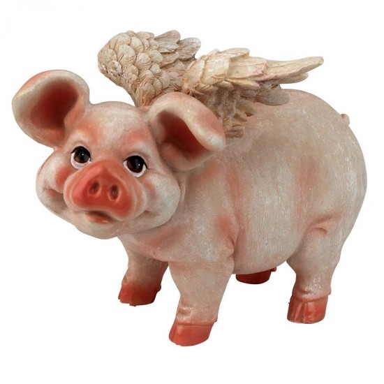 Design Toscano Flying Pig Statue Standing