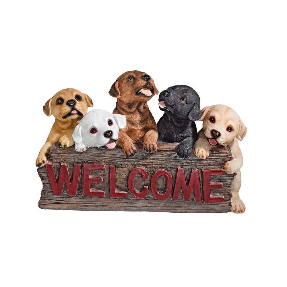 Design Toscano Puppy Parade Welcome Sign