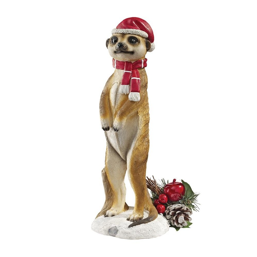 Design Toscano Merry Meerkat Holiday Greeter Statue