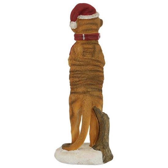 Design Toscano Merry Meerkat Holiday Greeter Statue