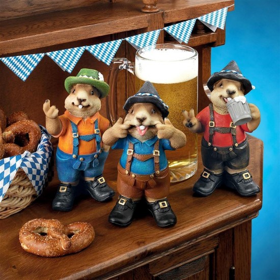 Design Toscano Oktoberfest Muskrats Beer Buddy Trio