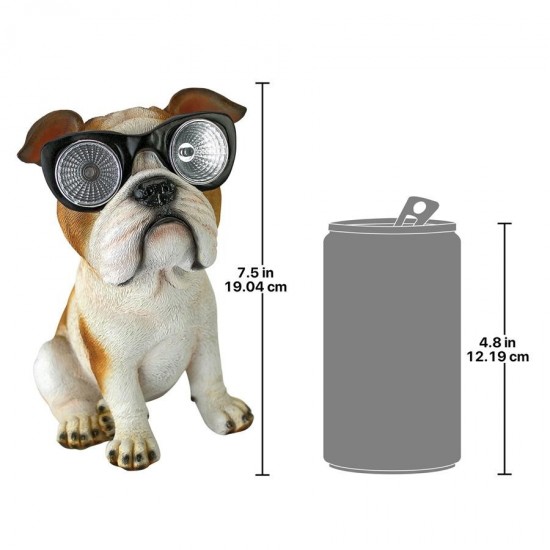 Design Toscano Bright Eyes Solar Bulldog Statue