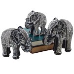 Design Toscano S/3 Black & White Elephants