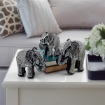 Design Toscano S/3 Black & White Elephants