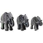 Design Toscano S/3 Black & White Elephants