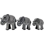 Design Toscano S/3 Black & White Elephants