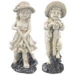Design Toscano Set Of Medium Rebecca And Samuel Gardeners