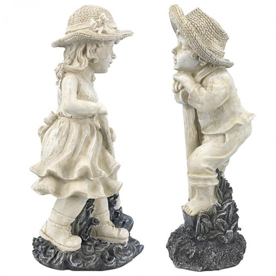 Design Toscano Set Of Medium Rebecca And Samuel Gardeners