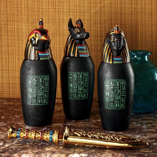 Design Toscano S/3 Canopic Jars Of The Pharaohs Tomb