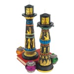 Design Toscano S/2 Temple Of Luxor Candle Holders