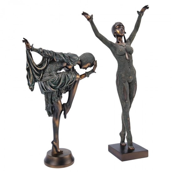 Design Toscano S/2 Chiparus Dancer Statues