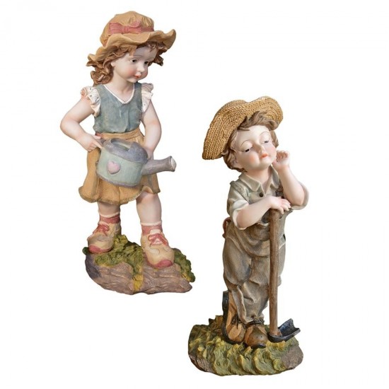 Design Toscano S/ Farmer Frank & Fanny Statues