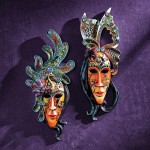 Design Toscano S/2 Masks With Butterfly & Peacock