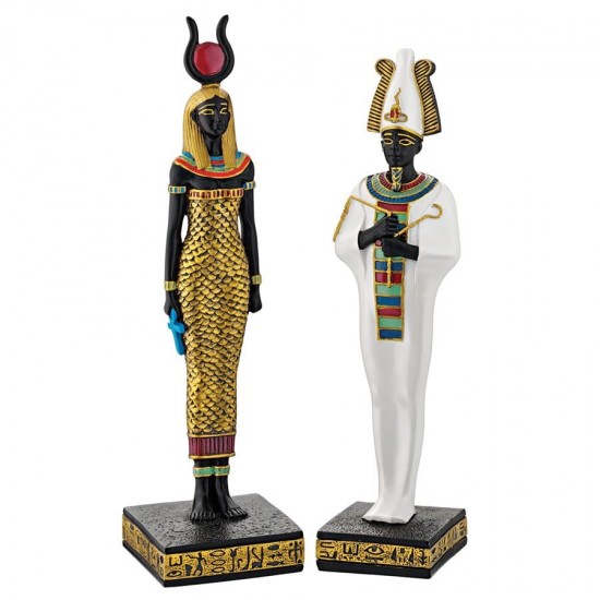 Design Toscano Set Of Osiris & Hathor Statues