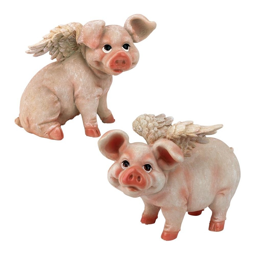 Design Toscano S/2 Flying Pig Statues