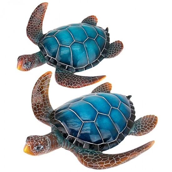 Design Toscano S/2 Blue Sea Turtle Statues