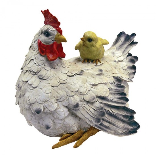 Design Toscano Barnyard Mother Hen And Chick Statue