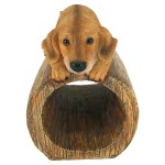 Design Toscano Golden Retriever On Log Rain Gutter