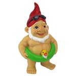 Design Toscano Pool Party Pete Naked Gnome Statue