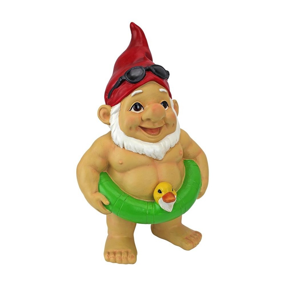 Design Toscano Pool Party Pete Naked Gnome Statue