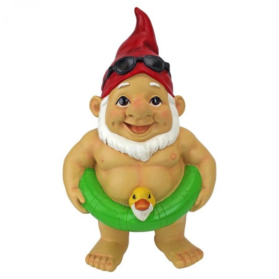 Design Toscano Pool Party Pete Naked Gnome Statue