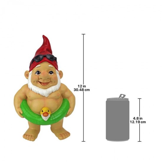 Design Toscano Pool Party Pete Naked Gnome Statue