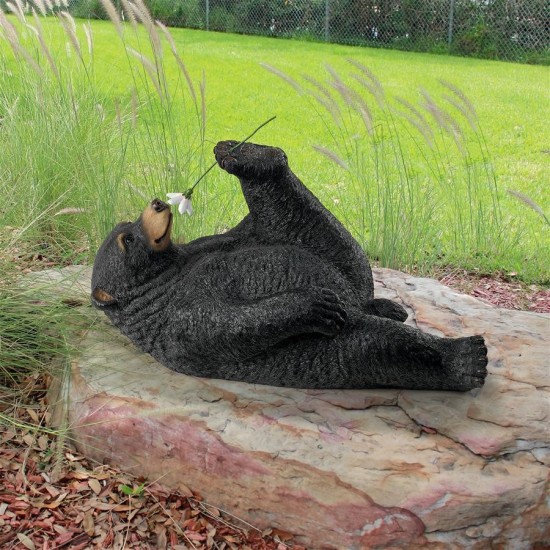 Design Toscano Smell The Flowers Garden Bear Statue