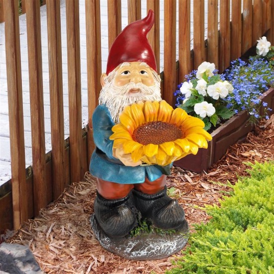 Design Toscano Sunflower Sammy Gnome Statue