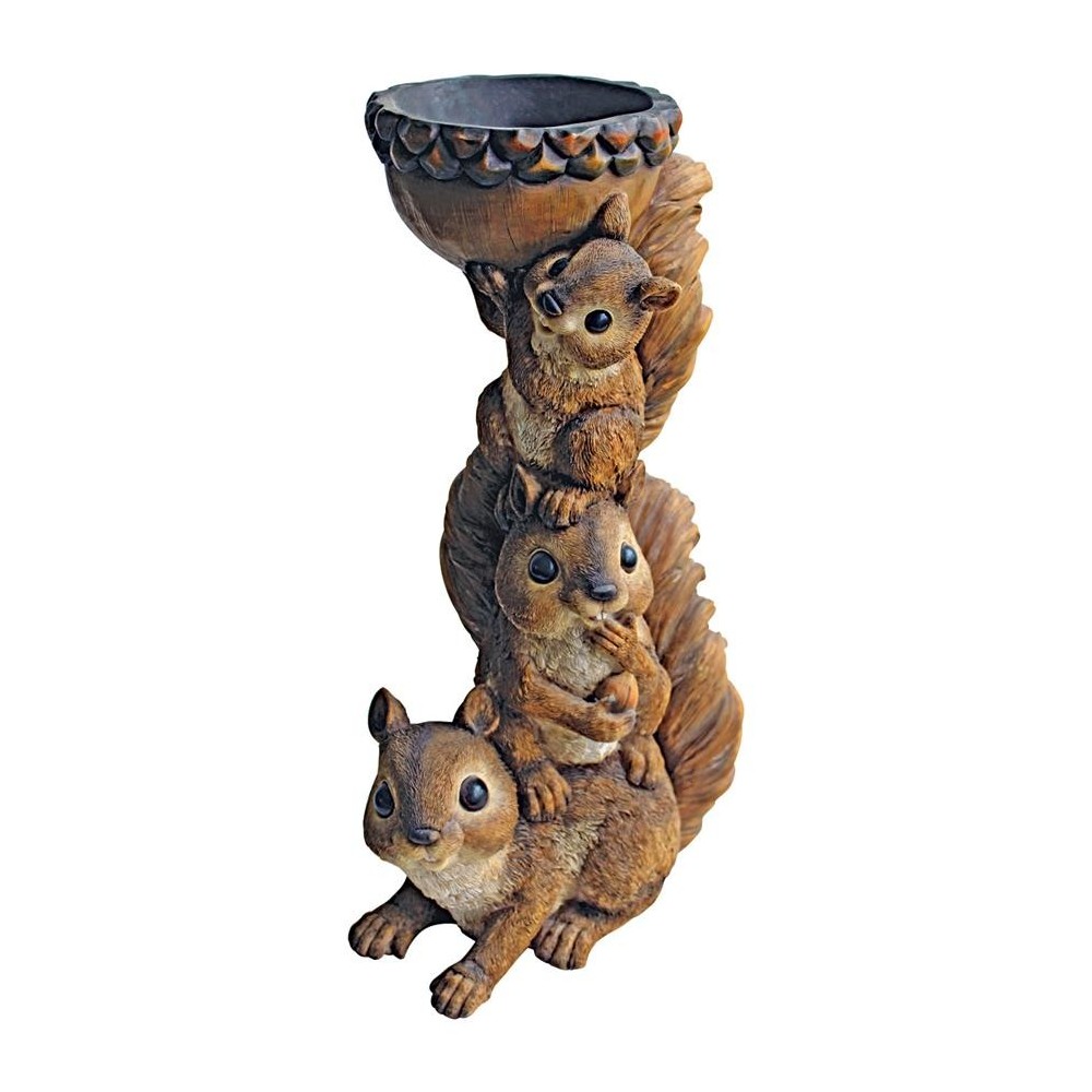 Design Toscano Threes A Crowd Squirrel Totem Statue