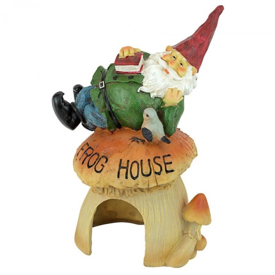 Design Toscano Gnomes Frog House Garden Statue