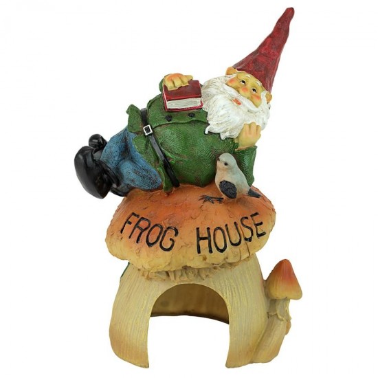 Design Toscano Gnomes Frog House Garden Statue