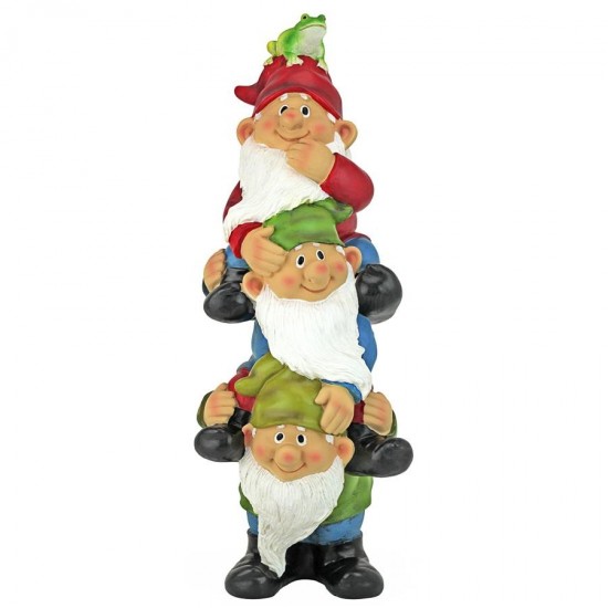 Design Toscano Tower Of 3 Gnomes And A Frog Statue