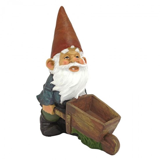 Design Toscano Wheelbarrow Willie Garden Gnome Statue