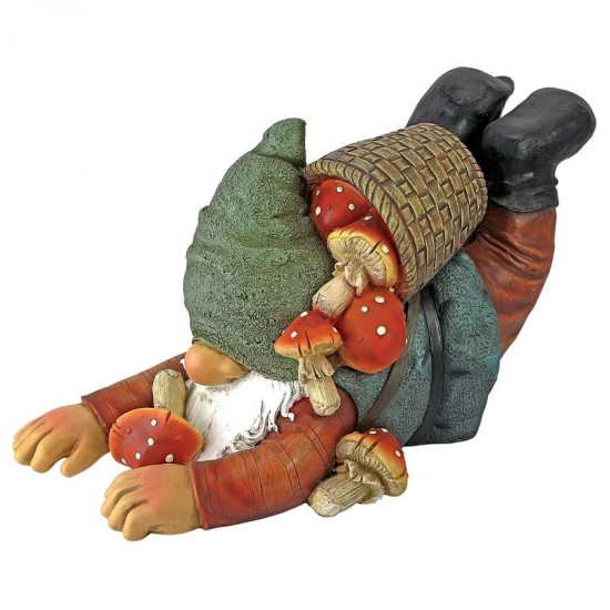 Design Toscano Clumsy Karl The Mushroom Hunter Gnome