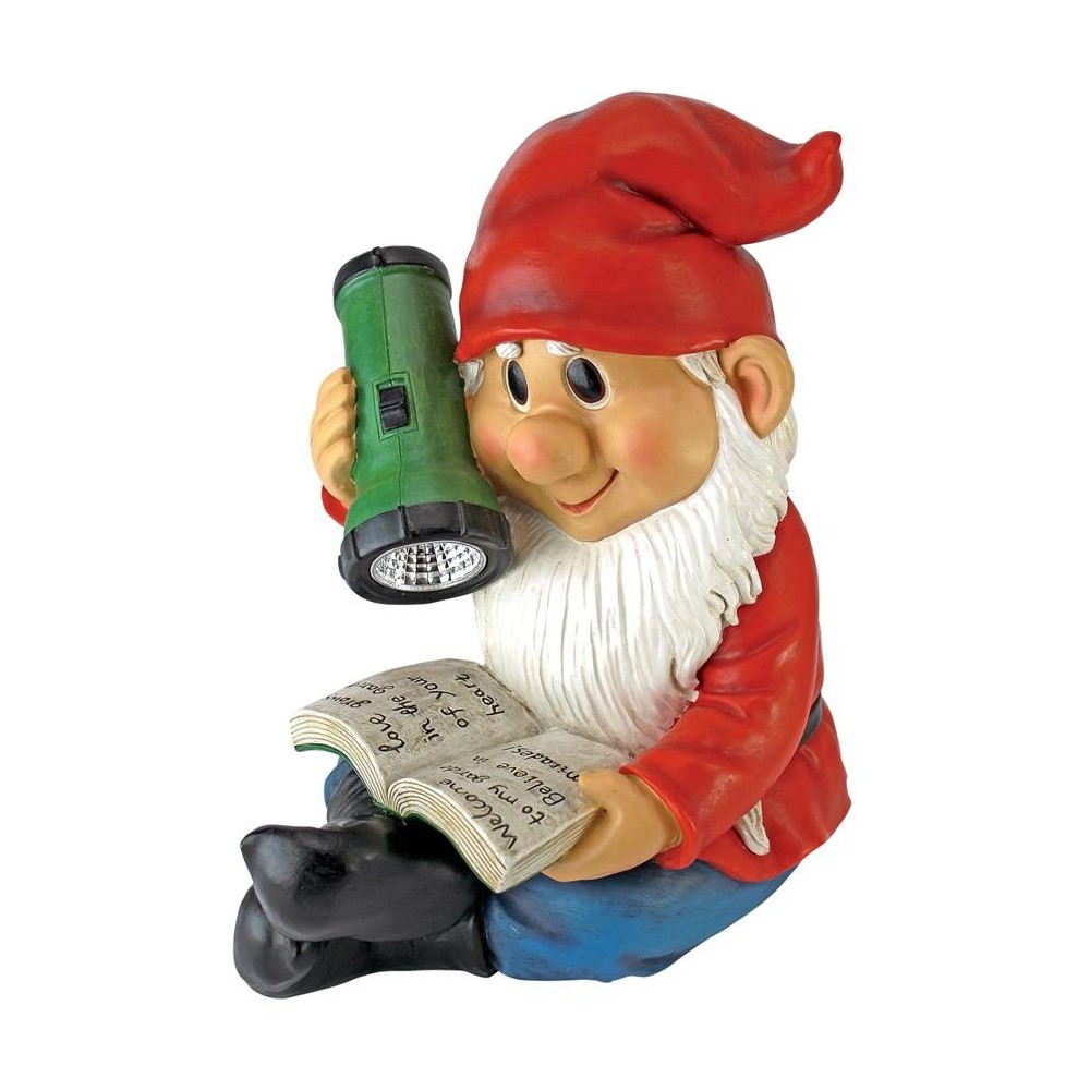 Design Toscano Flashlight Freddie Solar Gnome Statue