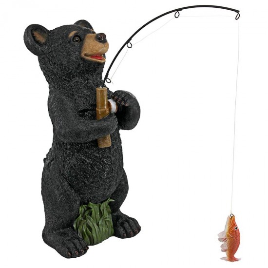 Design Toscano Fishing Black Bear Statue