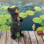 Design Toscano Fishing Black Bear Statue