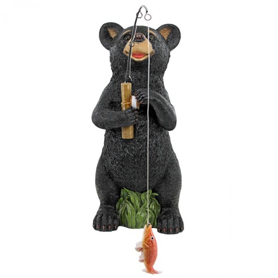 Design Toscano Fishing Black Bear Statue