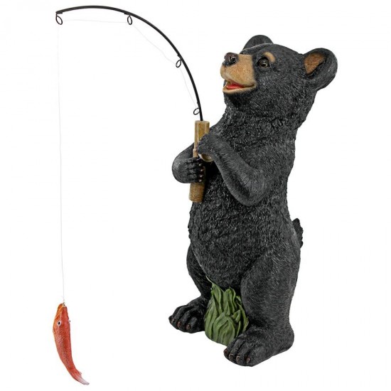 Design Toscano Fishing Black Bear Statue