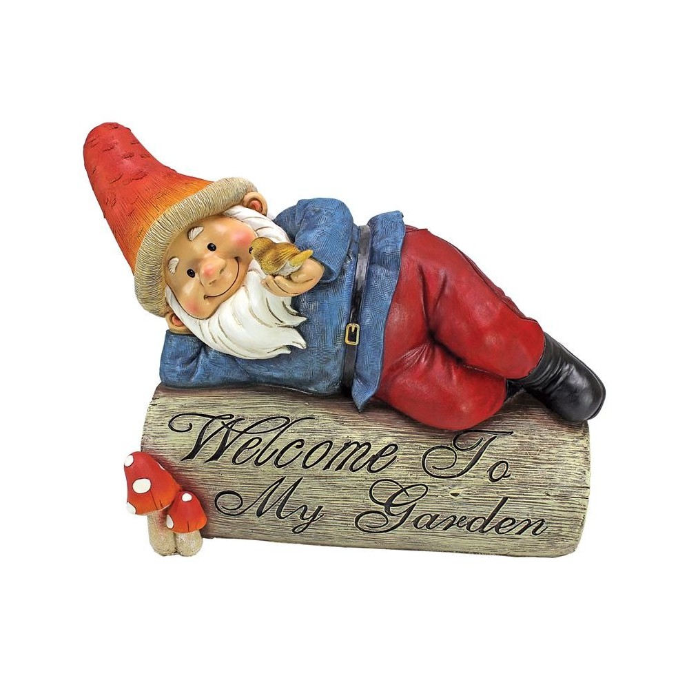 Design Toscano Gideon The Garden Gnome Welcome Sign Design Toscano Gideon The Garden Gnome Welcome Sign