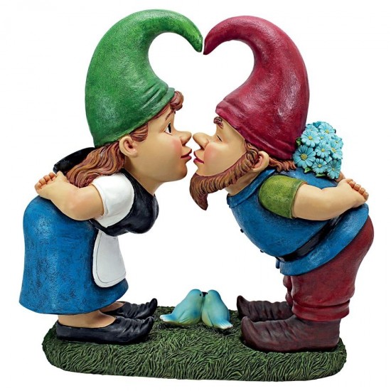 Design Toscano Kiss And Tell Lover Gnomes Statue