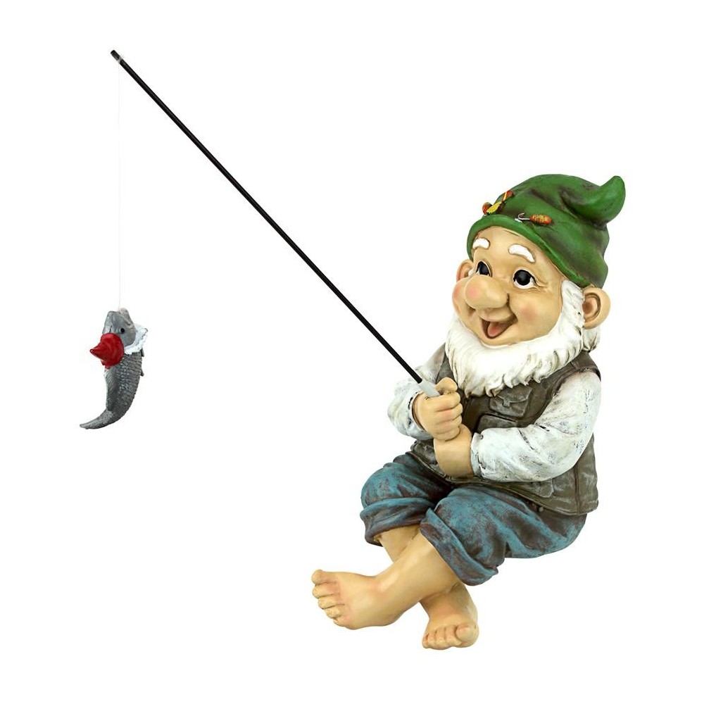 Design Toscano Ziggy The Fishing Gnome Sitter Statue